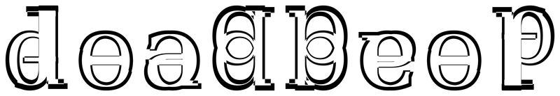 Ambigram for deadbeef in Dejavumathtexgyre
